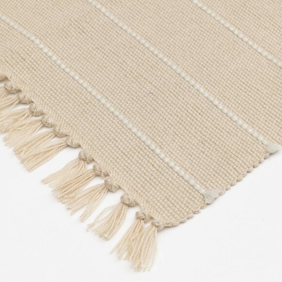 NEW Indoor Outdoor Rug Beige Cream Stripe 24" x 36" by Becky G. & Alejandra Indo - Picture 12 of 14
